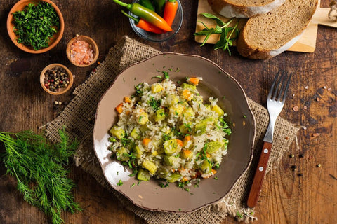 Courgettes et riz au four